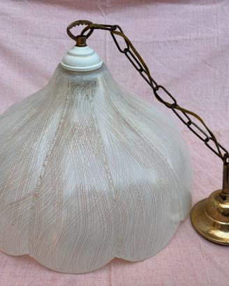 LAMPADARIO in VETRO A FIORE, vintage