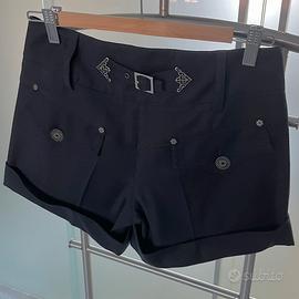 Shorts donna blu notte 90% lana tg 38 Pinko