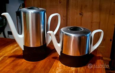 Rara caffettiera e teira design tedesco anni 60
