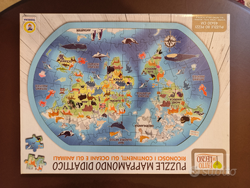 Puzzle Mappamondo per bambini con animali