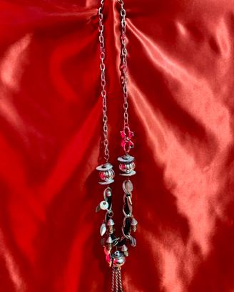 Collana vintage con pietre naturali e madreperla