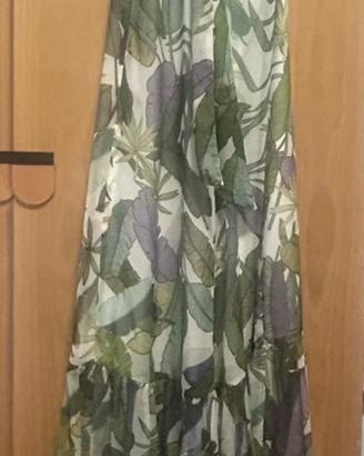 Abito donna, smanicate, fantasia, verde, taglia S