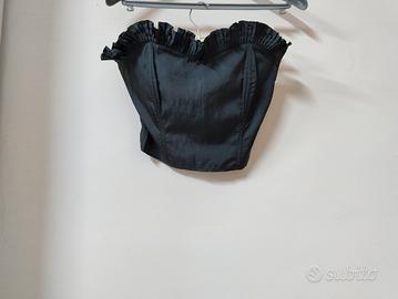 Top Corsetto Nero Bustier Elegante - Made in Italy