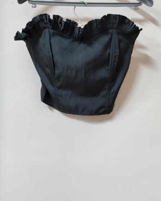 Top Corsetto Nero Bustier Elegante - Made in Italy