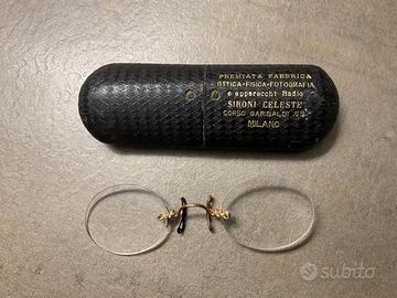 Occhiali/pince-nez vintage con custodia originale