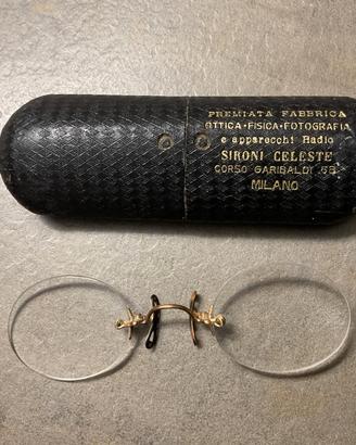 Occhiali/pince-nez vintage con custodia originale