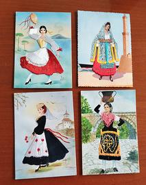 Cartoline ricamate costumi italiani 
