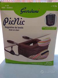 Seggiolino da tavolo picnic giordani