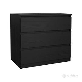 Cassettiera IKEA Malm 3 cassetti nera 80x78cm