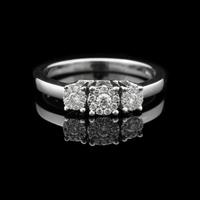 ANELLO NODO D'AMORE TRILOGY ORO 18KT DIAMANTI 0.23