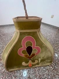 Lampadario a sospensione vintage anni '70 velluto