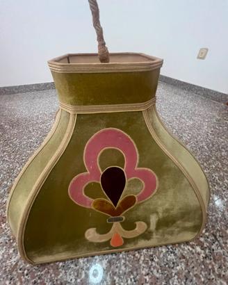 Lampadario a sospensione vintage anni '70 velluto