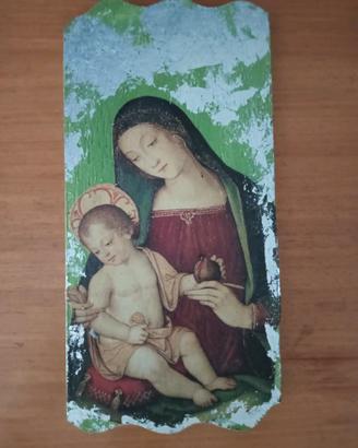 Madonna col Bambino - découpage su legno