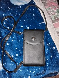 Mini borsa a tracolla / Portafoglio da collo nero