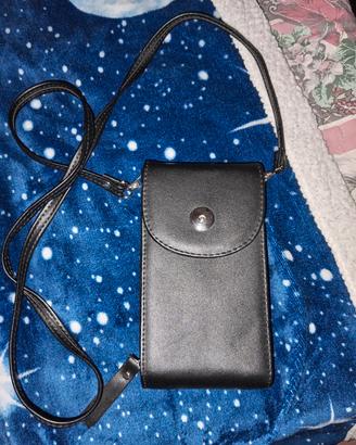 Mini borsa a tracolla / Portafoglio da collo nero