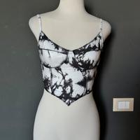 Top corsetto bustier bianco e nero