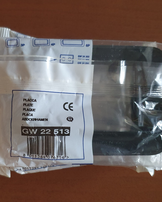 Placca GEWISS GW22513 System 3 posti nero lucida