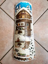 Tegola Decoupage Natalizia Chalet Pezzo unico