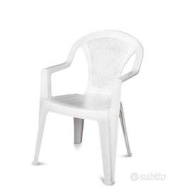 2 seggiole plastica bianca 
