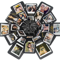 Scatola portafoto ottagonale blu