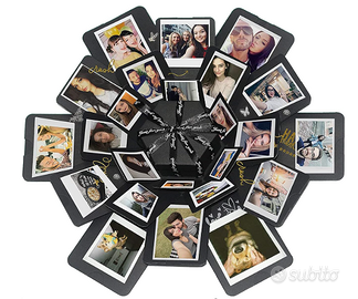 Scatola portafoto ottagonale blu