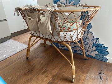 Culla in vimini completame restaurata PERFETTA