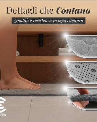 Tappeto Bagno Scendidoccia Memory Foam Antiscivolo