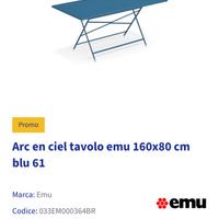 Tavolo Emu serie Arcobaleno in metallo 160x70