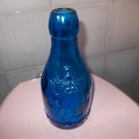 Vecchia bottiglia latte vetro BLU - VINTAGE