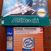 scheda madre Asrock 775V88 con Pentium IV