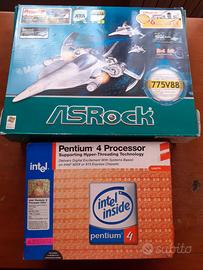 scheda madre Asrock 775V88 con Pentium IV
