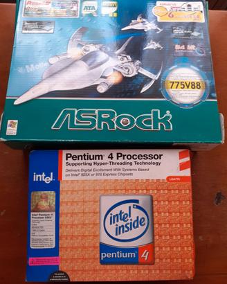 scheda madre Asrock 775V88 con Pentium IV