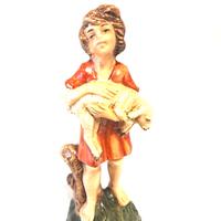 Presepe 10 cm pastore pecora in braccio CARTAPESTA