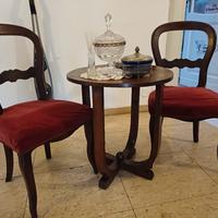 tavolino rotondo basso con 2 sedie legno