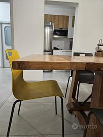 tavolo legno castagno industrial