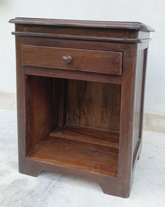 Comodino antico in legno massello
