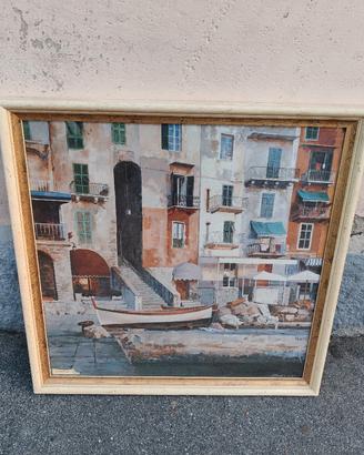 Dipinto d'epoca quadro ligure Riviera 