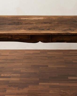 Tavolo antico in legno massello con cassetti