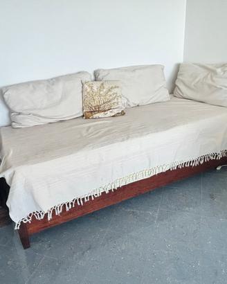 Letto singolo con materasso e vimini