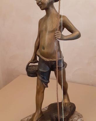 SCULTURA IN BRONZO "PESCATORELLO"  