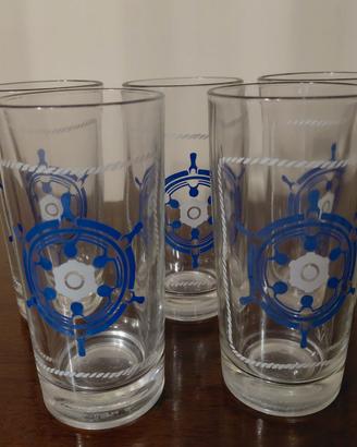 Set 5 bicchieri coll. Nutella timone blu cangiante