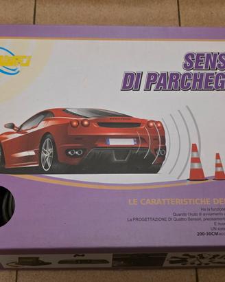 Kit 4 sensori di parcheggio neri con display LED 