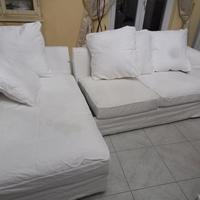 divano con penisola bianco+copridivano sostitutivo