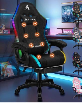 ALFORDSON Sedia da Gaming Ergonomica con Massaggi 