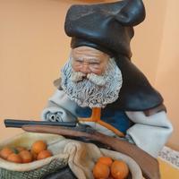 pastore sardo su asinello in terracotta