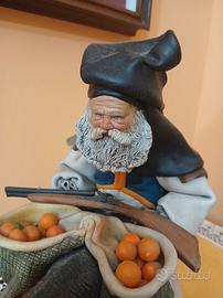 pastore sardo su asinello in terracotta