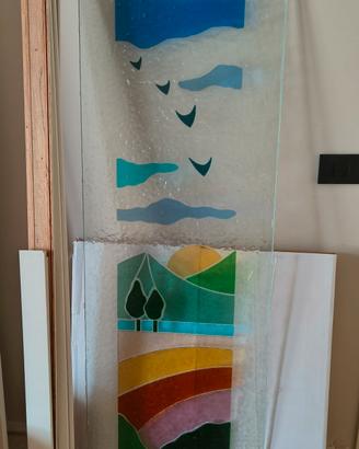 Vetro decorato per porta 