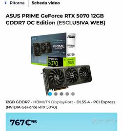 Scheda video ASUS PRIME GeForce RTX 5070 OC (LDLC)