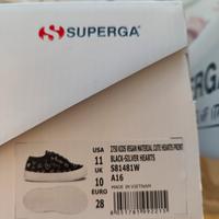 Scarpe Superga black silver Hearts 