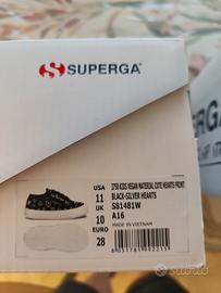 Scarpe Superga black silver Hearts 
